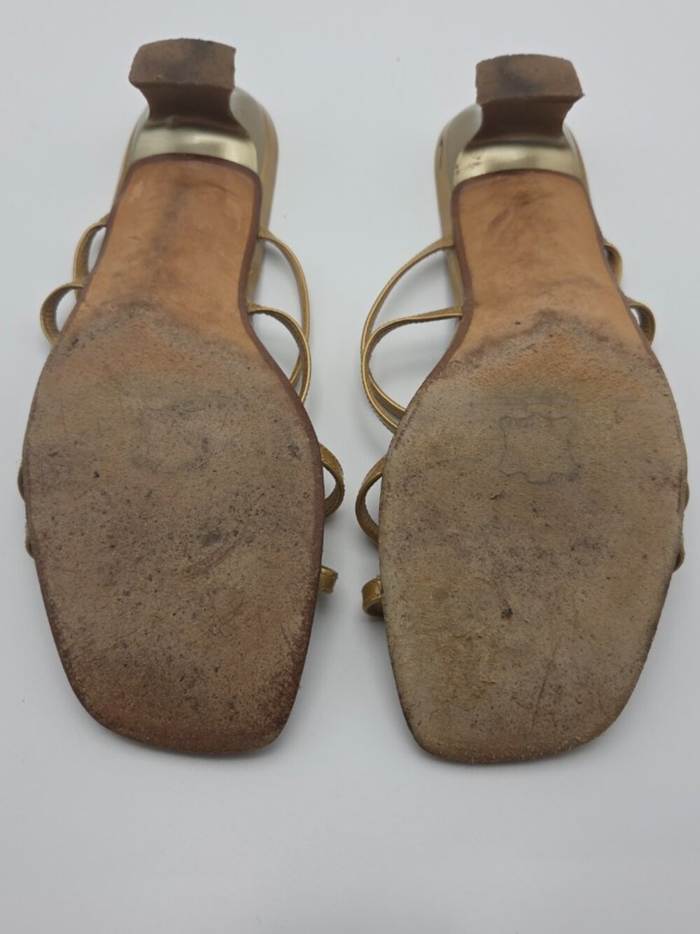 Stuart Weitzman Bugaboo Sandals – Gold Rhinestone Butterfly Heels Y2K Si - Picture 5 of 7